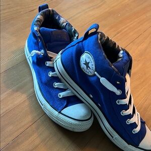 Converse Blue High-Top Sneakers with White Accents